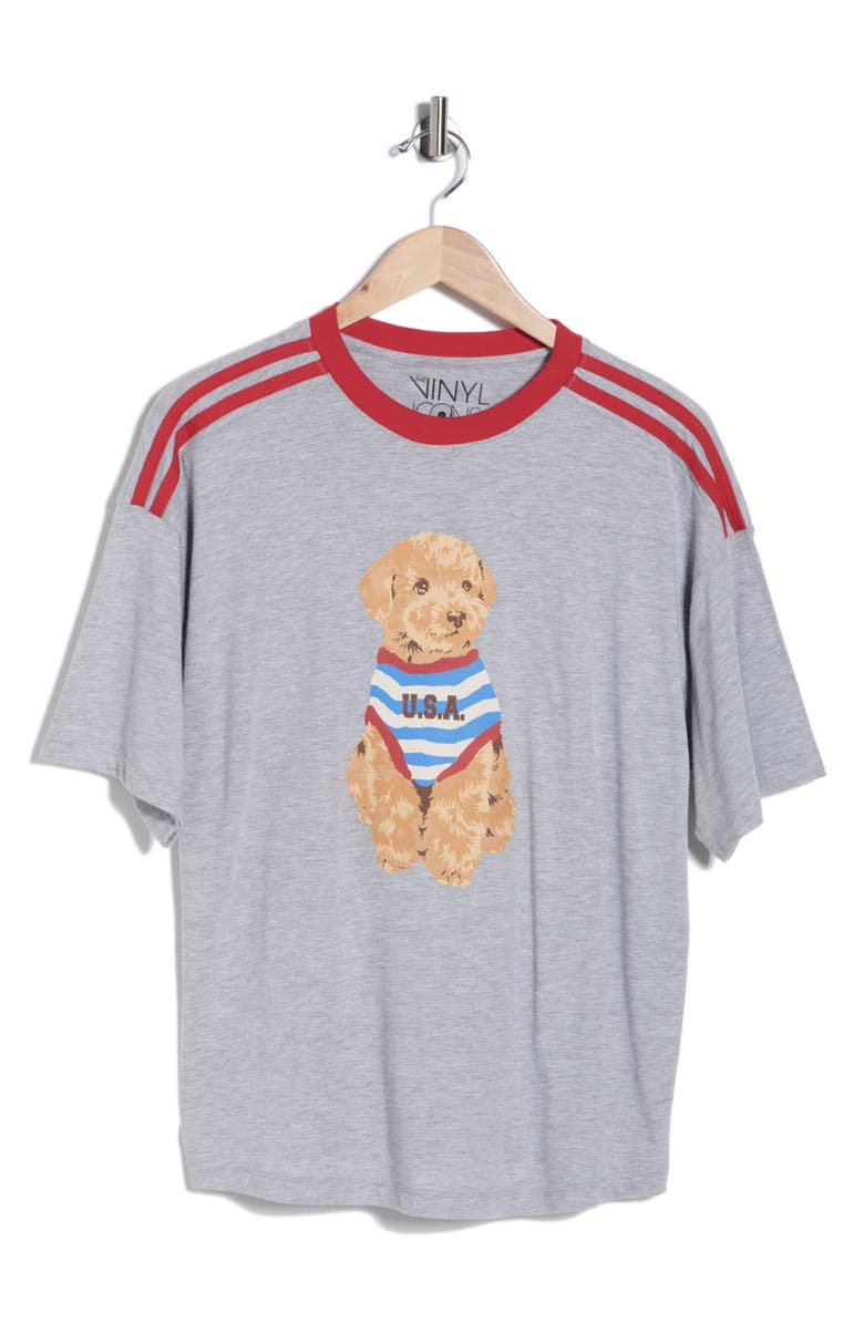 Vinyl Icons Puppy Athletic Graphic T-Shirt, Main, color, Heather Grey