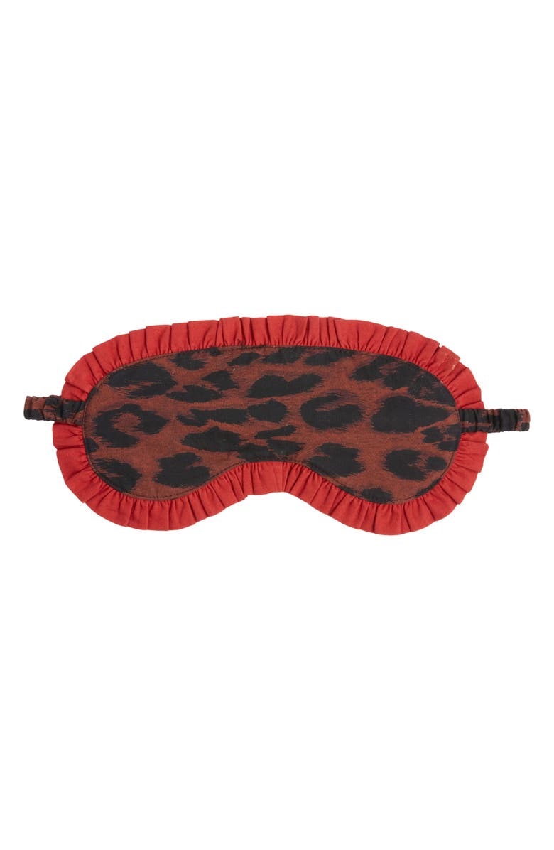 Damson Madder Organic Cotton Eye Mask, Main, color, Leopard