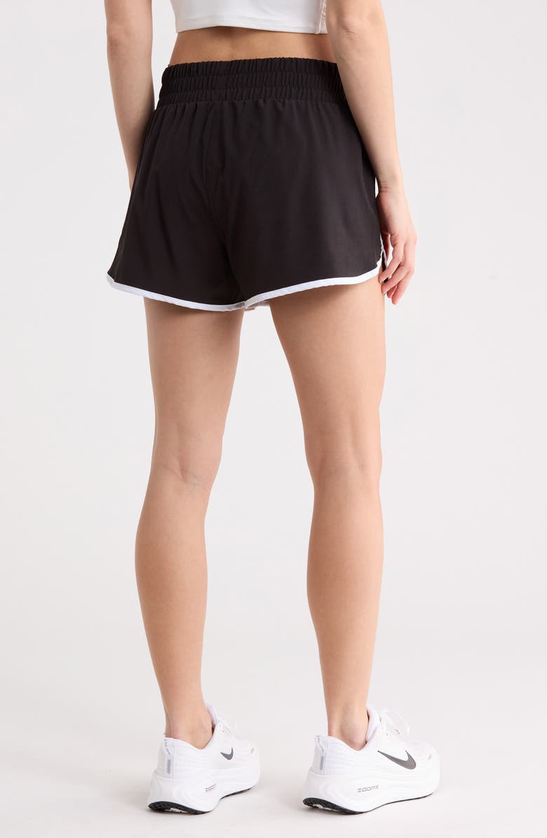 90 DEGREE BY REFLEX Seraphine Ripstop Running Shorts, Alternate, color, Black-White