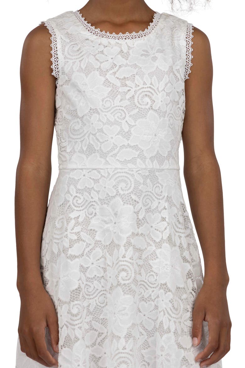 Kids' Lace Skater Dress, Alternate, color, OFF WHITE