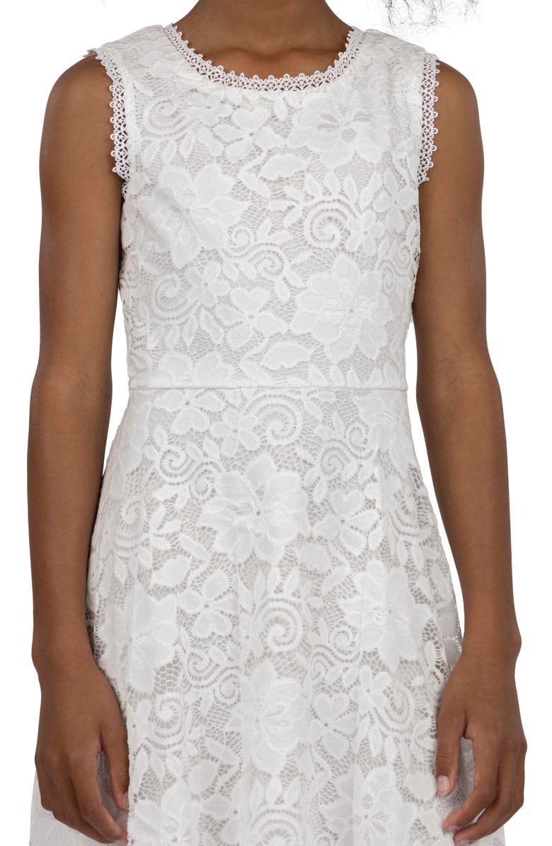 Speechless Kids' Lace Skater Dress, Alternate, color, Off White