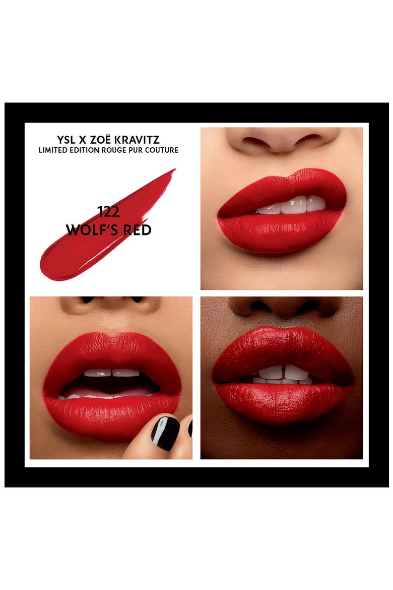 x Zoë Kravitz Rouge Pur Couture Lipstick (Limited Edition), Alternate, color, 122 WOLFS RED / SATIN