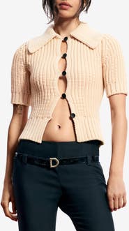 Desigual Short Sleeve Cotton Blend Cardigan