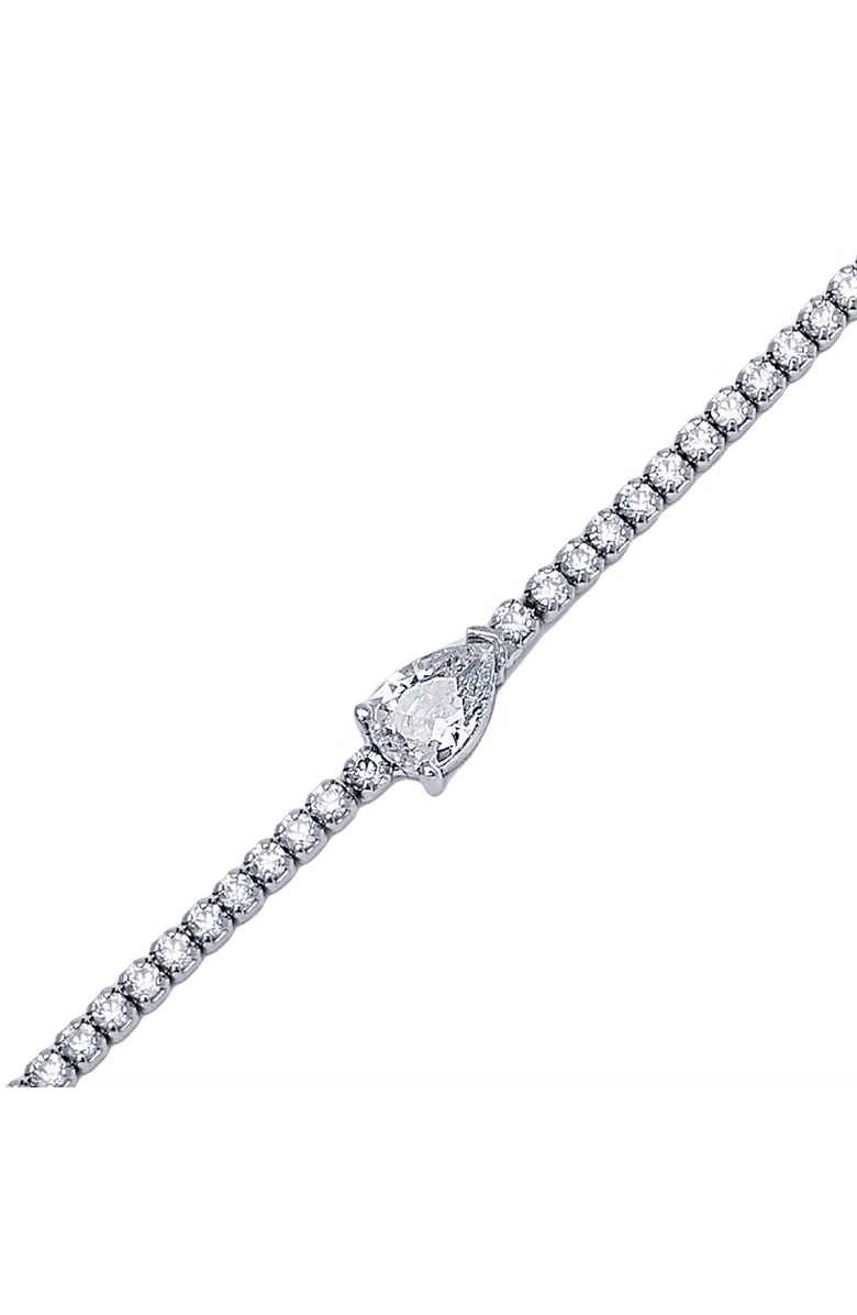 Mazin Jewels Pear Drop Tennis Bracelet, Main, color, Silver