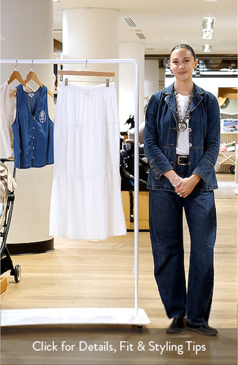 Oasis Broderie Tiered Maxi Skirt, sales video thumbnail