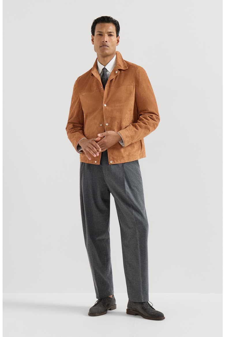 Suede outerwear jacket, Alternate, color, Cognac