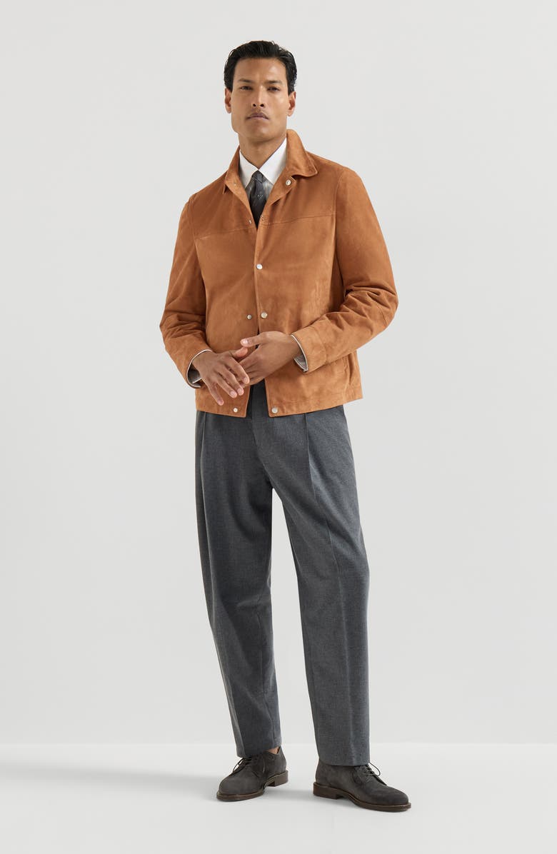 Brunello Cucinelli Suede jacket, Alternate, color, Cognac