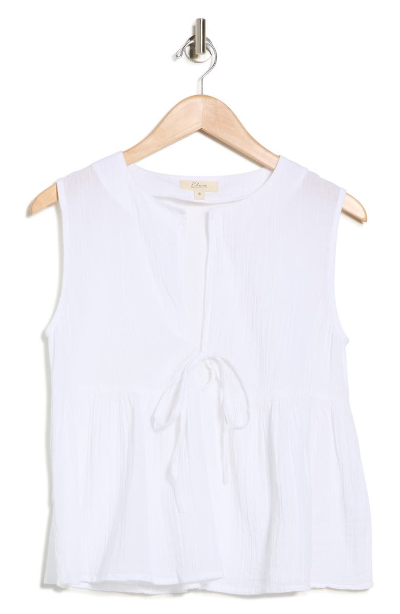 Elan Sleeveless Flyaway Cover-Up Top, Alternate, color, White