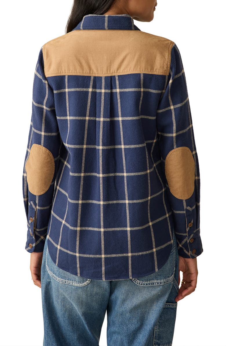 Faherty Daly Plaid Cotton Flannel Shirt, Alternate, color, Navy Olivia Plaid