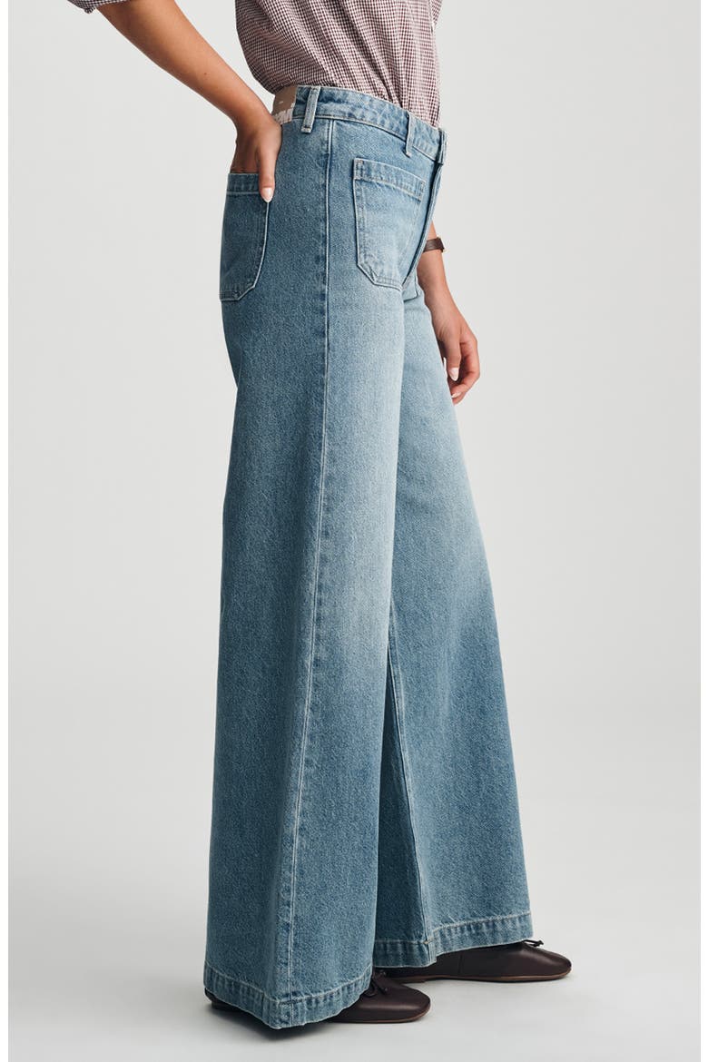 Christine Patch Pocket Wide Leg Jeans, Alternate, color, LIGHT USED CLASSIC D