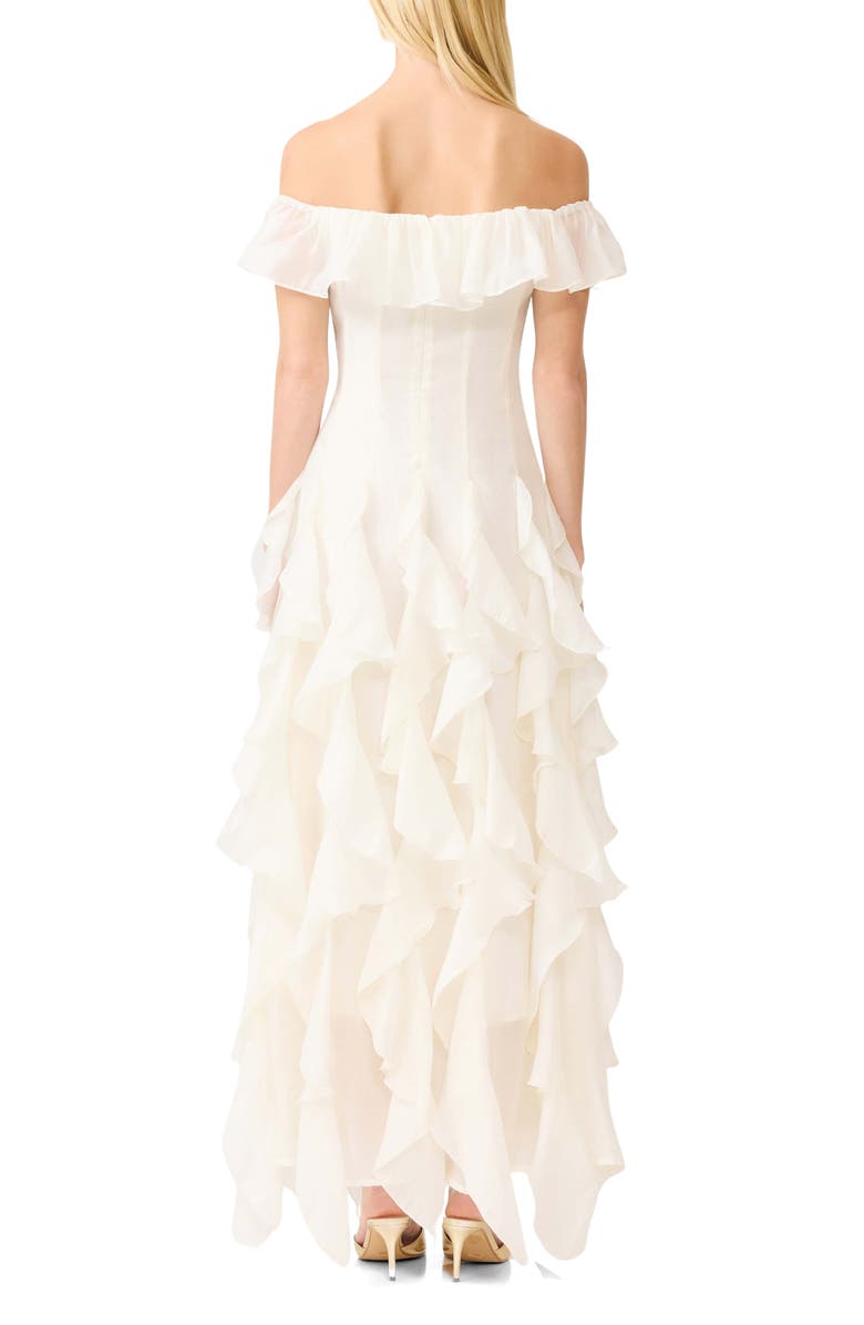 Elliatt Yvette Off the Shoulder Ruffle Gown, Alternate, color, White