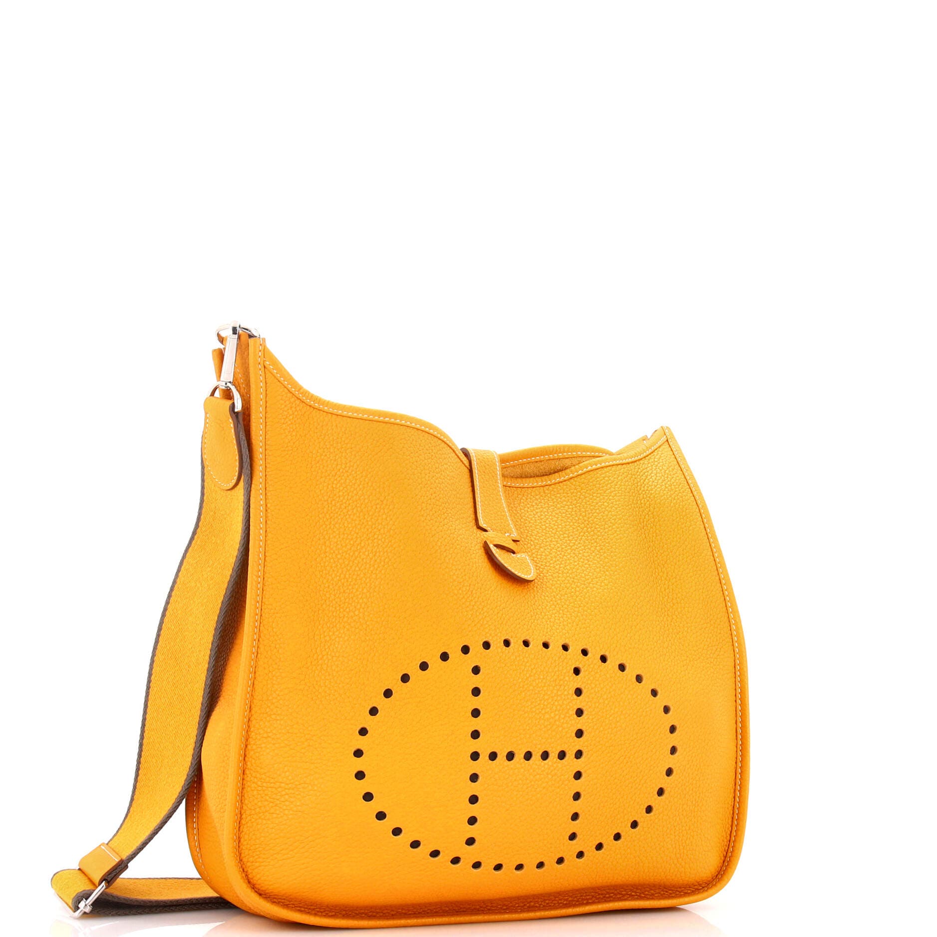 Pre-Owned Hermes Evelyne Bag Gen III Clemence GM, Alternate, color, Natural Sable