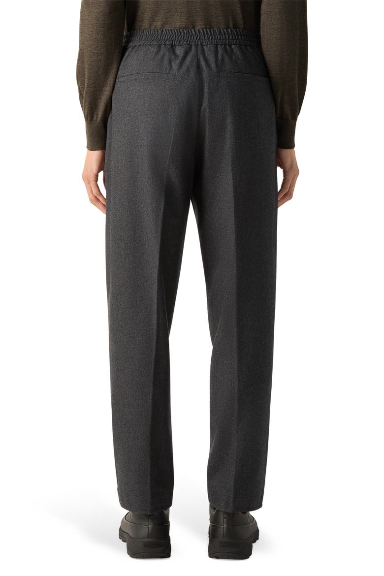 Pleated Wool, Silk & Cashmere Trousers, Alternate, color, DARK GREY