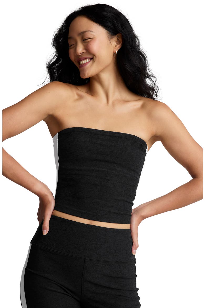 Space Dye Strapless Stripe Crop Top, Alternate, color, DARKEST NIGHT/ CLOUD WHITE