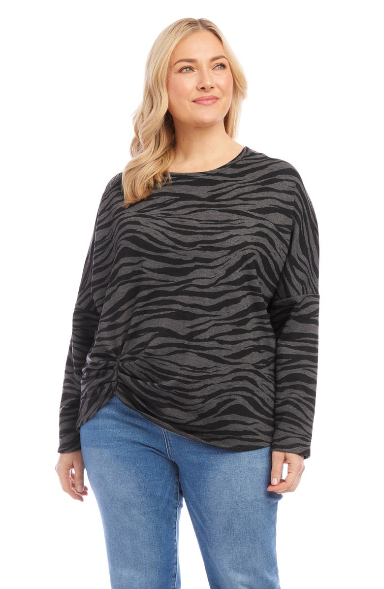 Karen Kane Animal Print Long Sleeve Pick-Up Top, Alternate, color, 