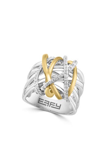 EFFY EFFY STERLING SILVER DIAMOND RING