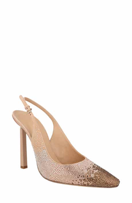 Jessie Crystal Embellished Leather Slingback Pump