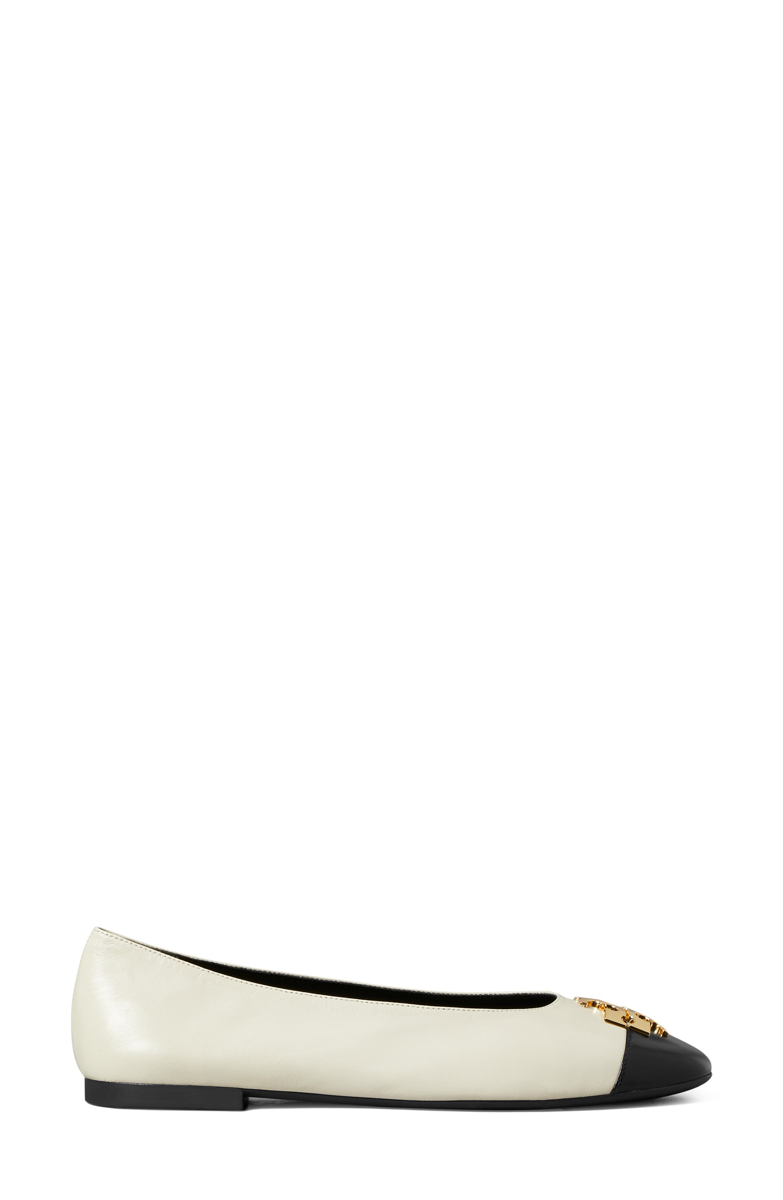 Charlie Cap Toe Ballet Flat, Alternate, color, LIGHT CREAM/BLACK/GOLD