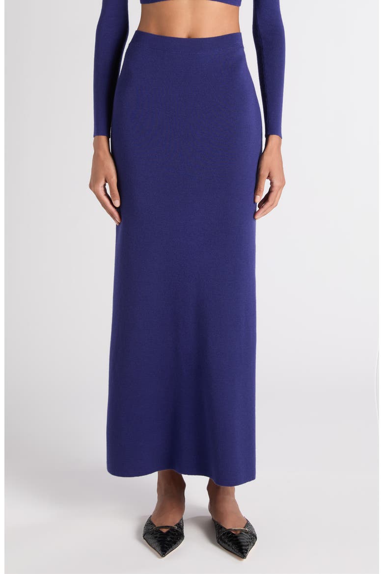 Cashmere Maxi Skirt, Main, color, QUARZ BLUE