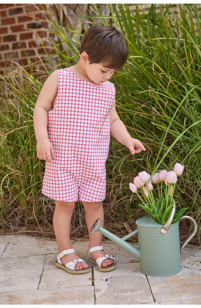 Little English Kids' Windowpane Vintage John John, Alternate, color, Red Windowpane