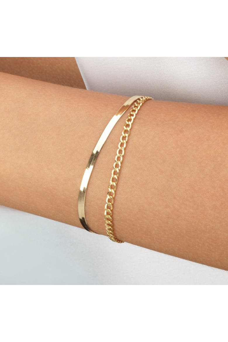 Thin Curb Chain Bracelet 14K Yellow Gold, Alternate, color, 14K Yellow Gold