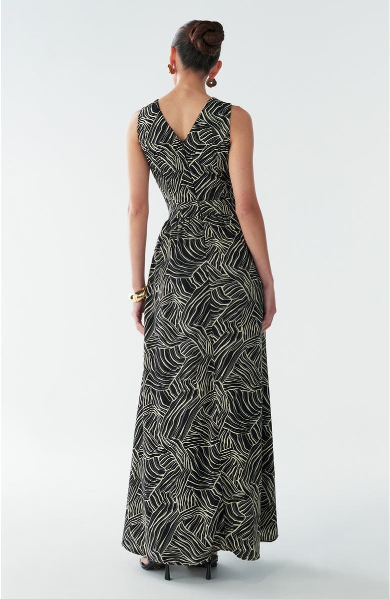 BWLDR Amber Maxi Dress, Alternate, color, Black Abstract