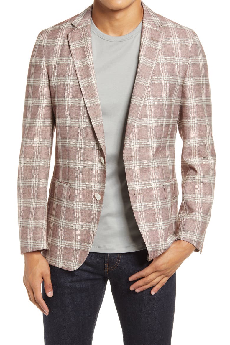 Hartlay Plaid Wool Sport Coat, Main, color, NATURAL