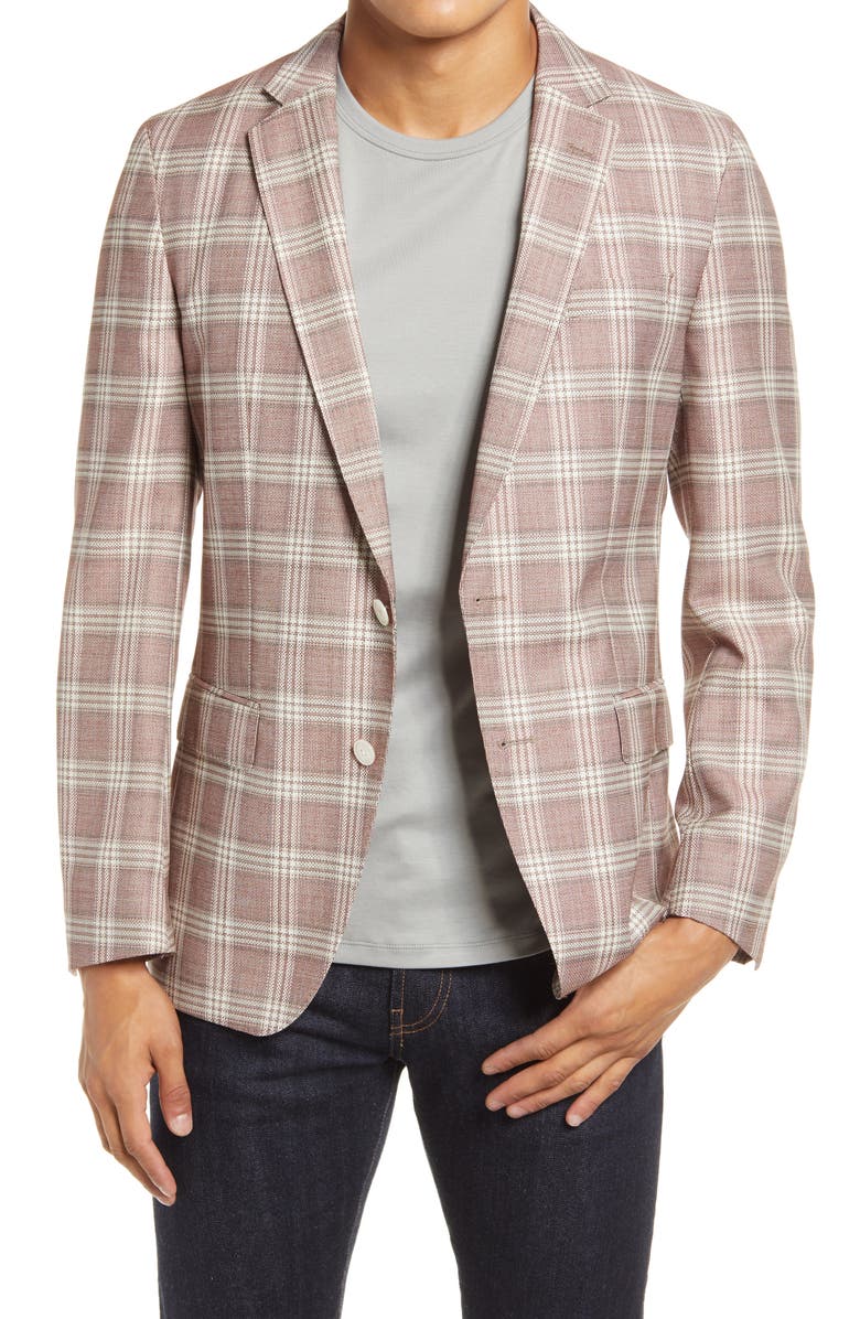 BOSS Hartlay Plaid Wool Sport Coat, Main, color, 
