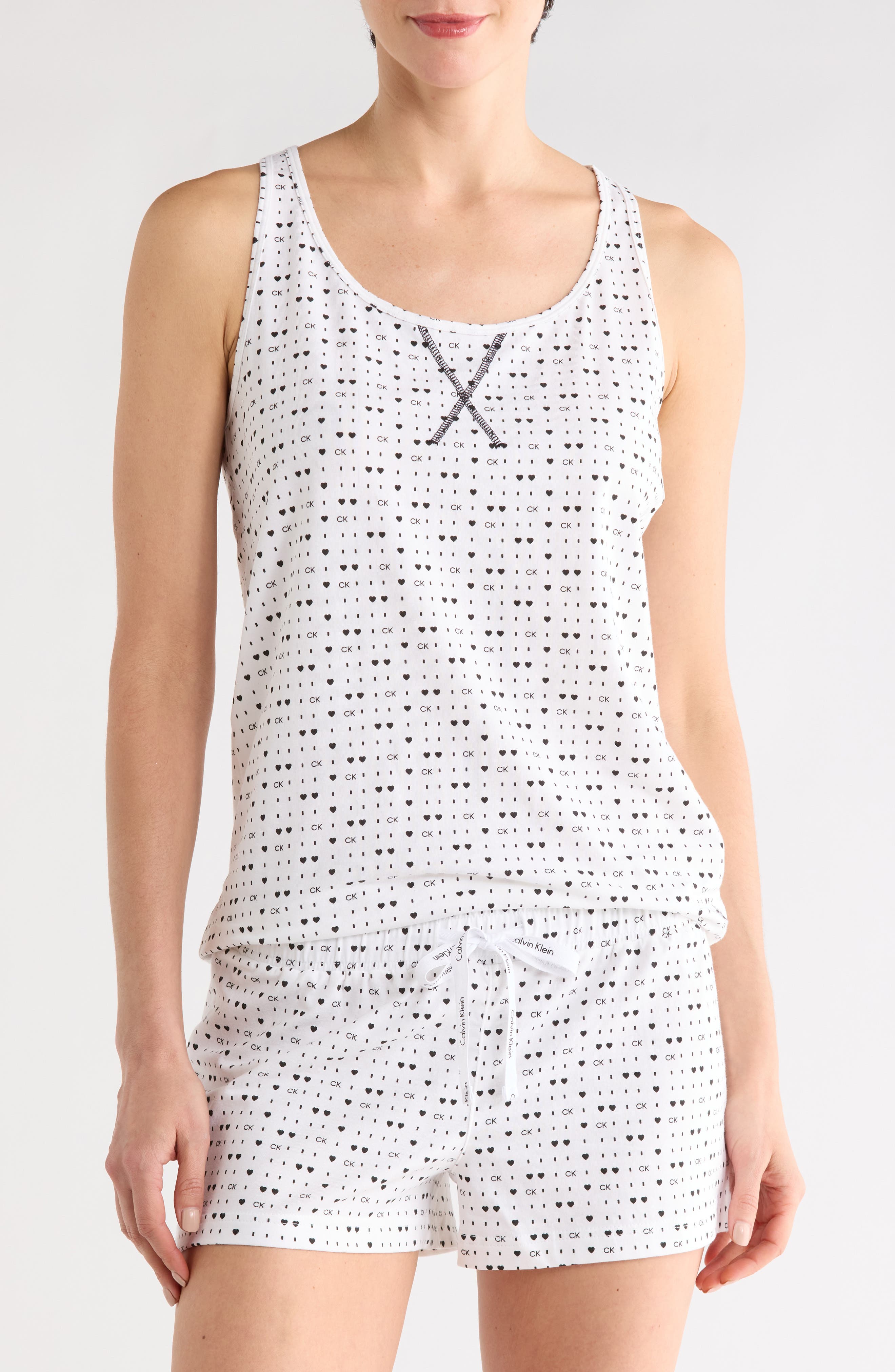 Calvin Klein Jersey Tank & Shorts Pajama 2-Piece Set