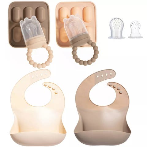 Silicone Baby Fruit Feeder and Bib Set