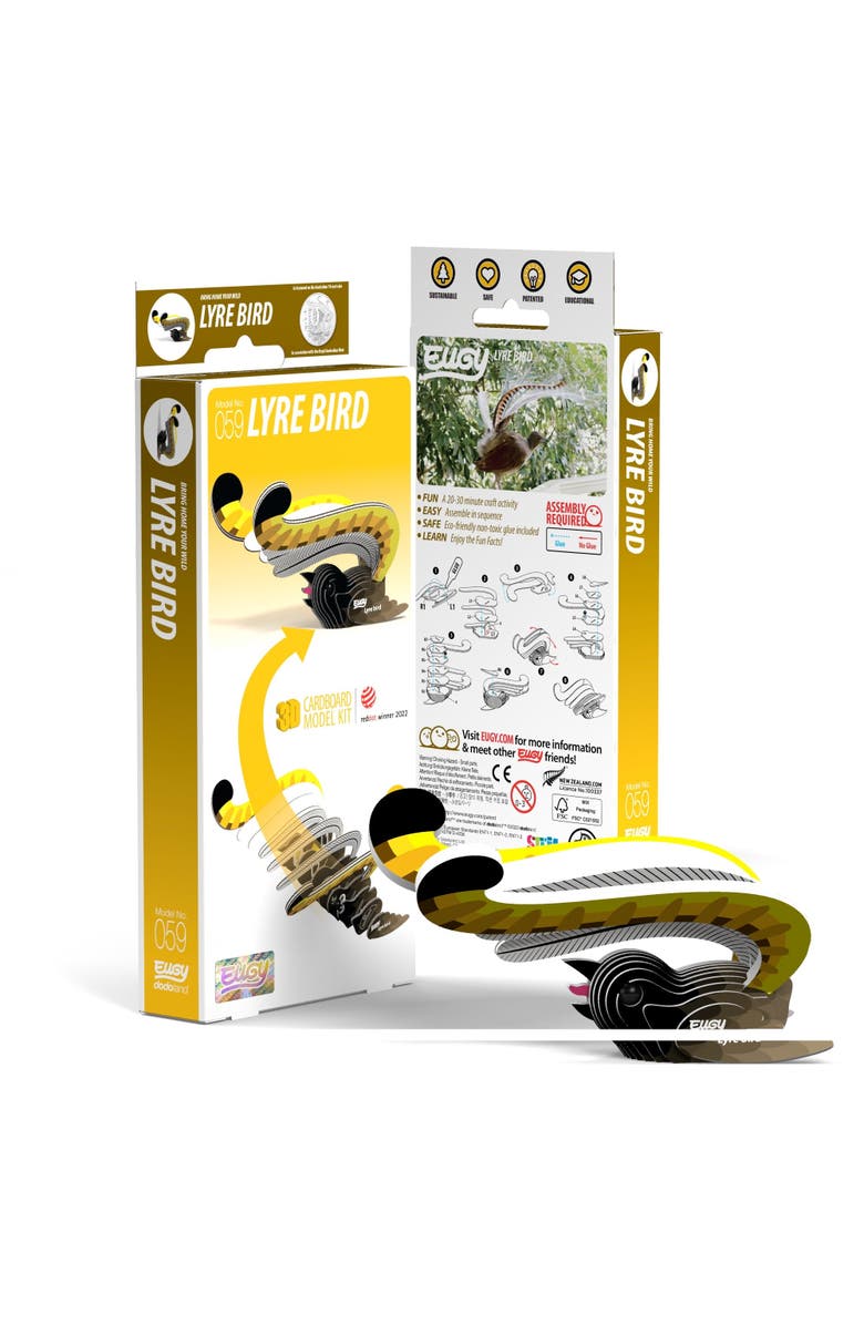 Eugy Puzzles Lyre Bird 3D Puzzle, Main, color, NO COLOR