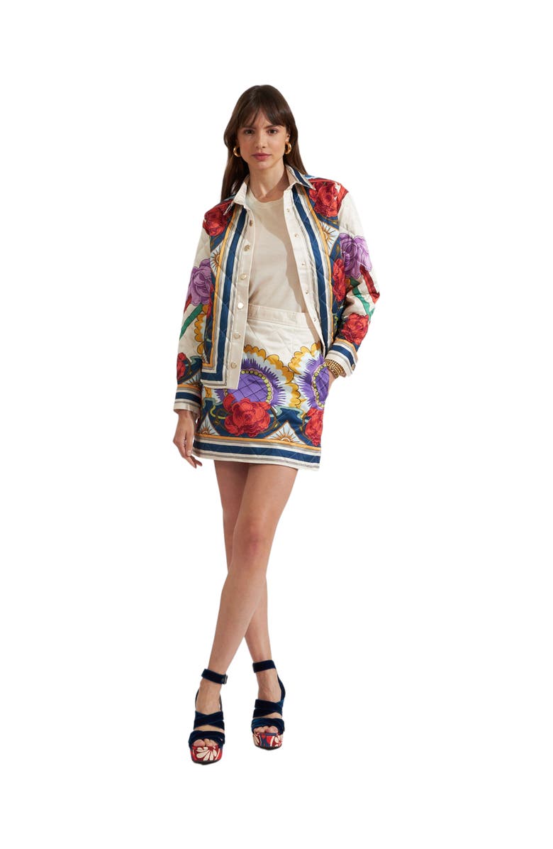 La DoubleJ Edie Skirt Placée Taormina Ivory, Main, color, 