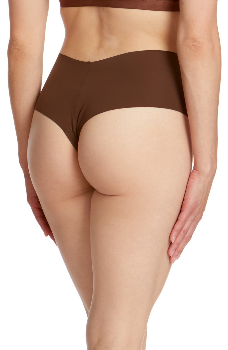 Hanky Panky Breathe High Waist Thong, Alternate, color, Mahogany