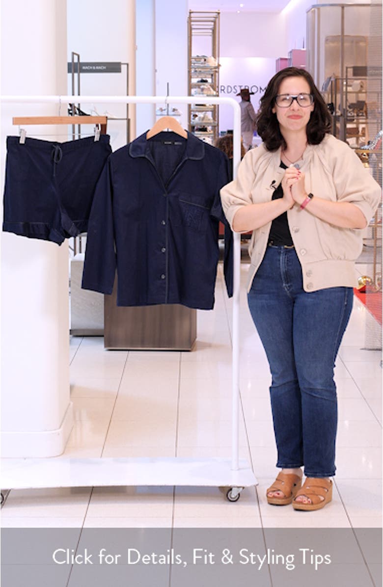 Embroidered Cotton Sateen Pajamas, sales video thumbnail