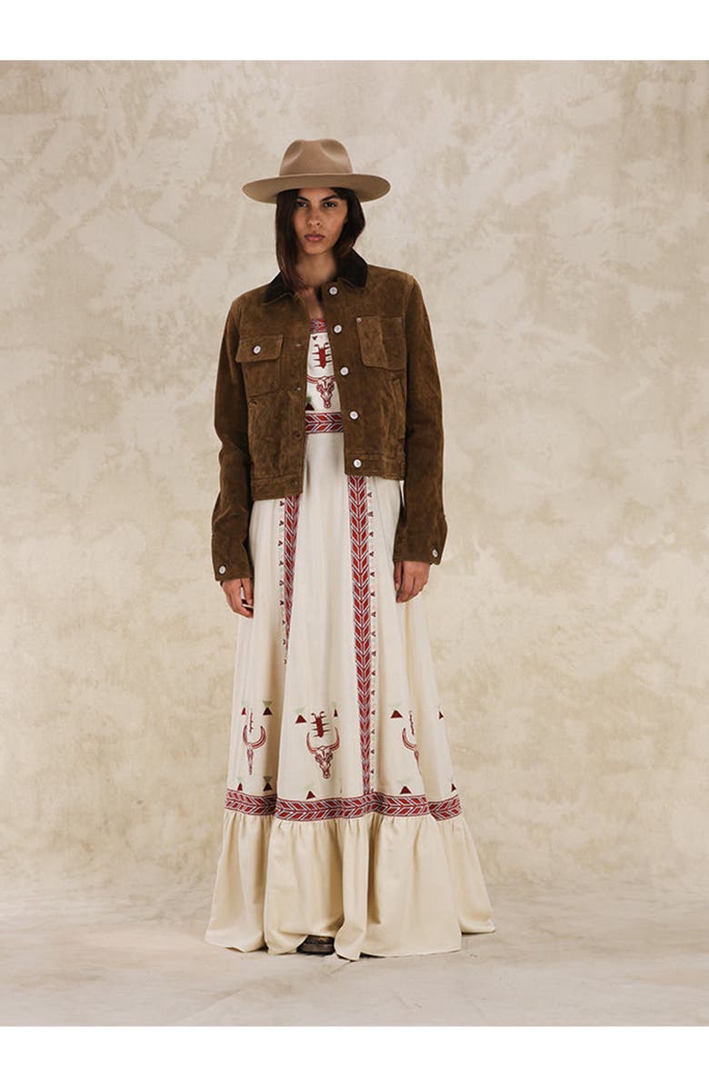 Fortela Fedra Suede Leather Jacket, Alternate, color, Brown