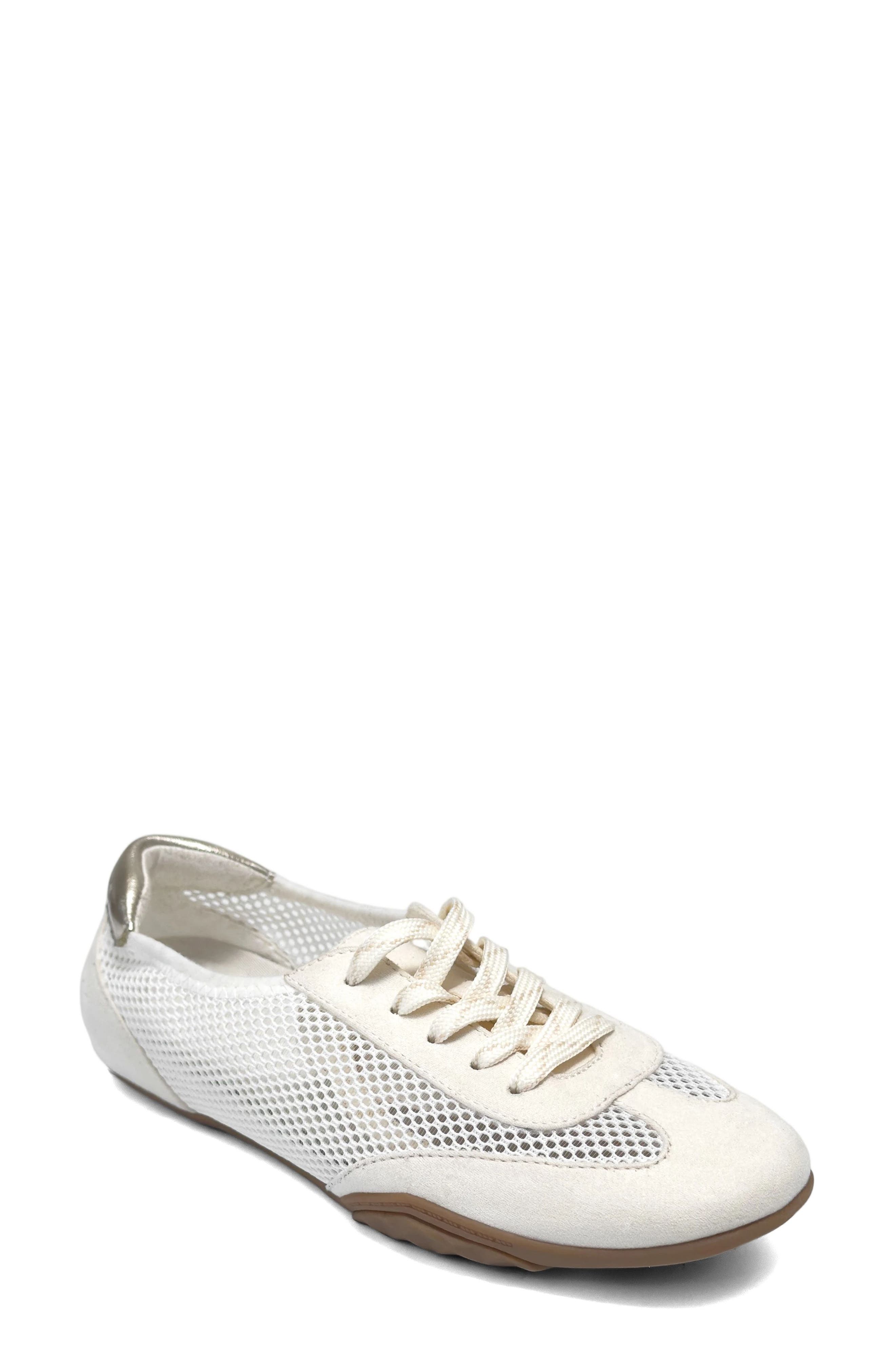 Opal Mesh Lace-Up Sneaker, Main, color, EGGNOG