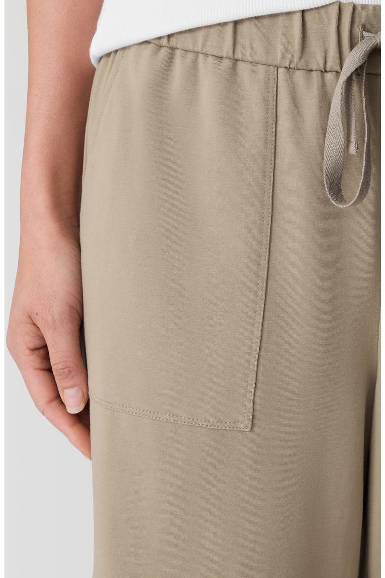 Stretch Organic Cotton Crop Wide Leg Pants, Alternate, color, TWIG