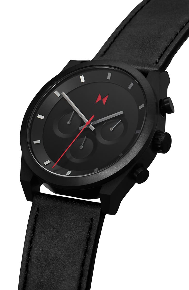 MVMT WATCHES MVMT Element Chronograph Leather Strap Watch, 44mm, Alternate, color,