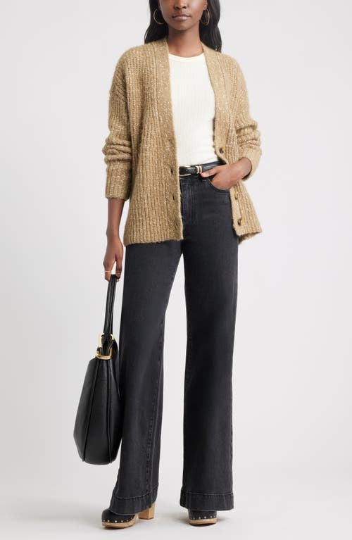 Treasure & Bond Oversize Slub Cashmere Cardigan In Neutral
