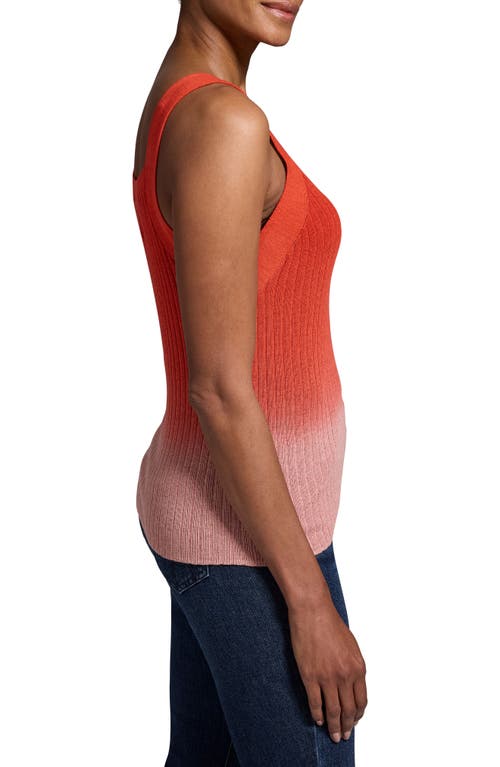 Nic + Zoe Nic+zoe Luxe Knit Ombré Rib Sweater Tank In Pink Multi