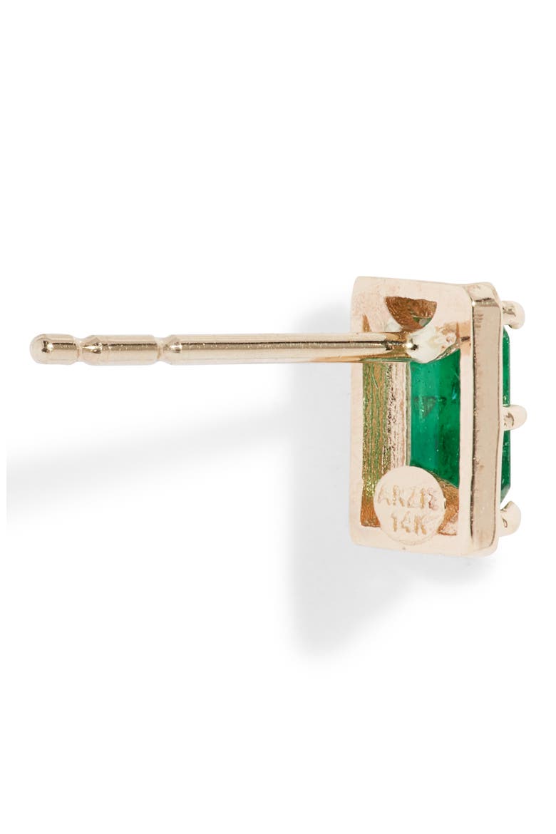 Dew Drop Melia Carré Emerald Stud Earrings, Alternate, color, GREEN GOLD