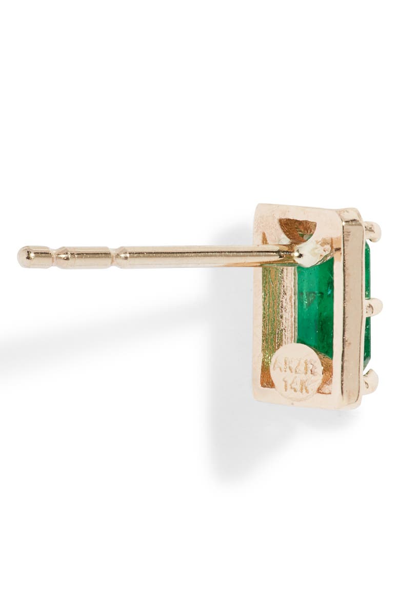 Anzie Dew Drop Melia Carré Emerald Stud Earrings, Alternate, color, Green Gold