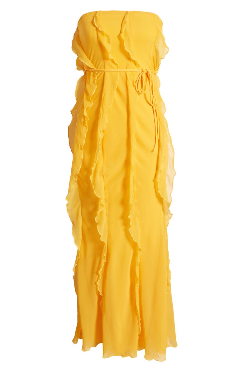 ASOS DESIGN Ruffle Strapless Maxi Dress, Alternate, color, 