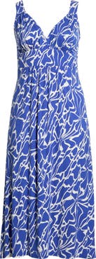 Loveappella Floral Sleeveless Jersey Maxi Dress