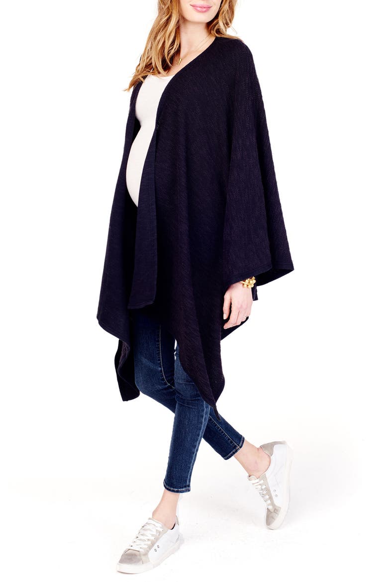 Ingrid & Isabel® 'Cozy' Maternity & Nursing Wrap, Alternate, color, JET BLACK
