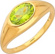 YS GEMS Bezel Set Peridot Ring