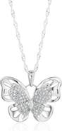 Donatello Gian Sterling Silver Moissanite Large Butterfly Necklace