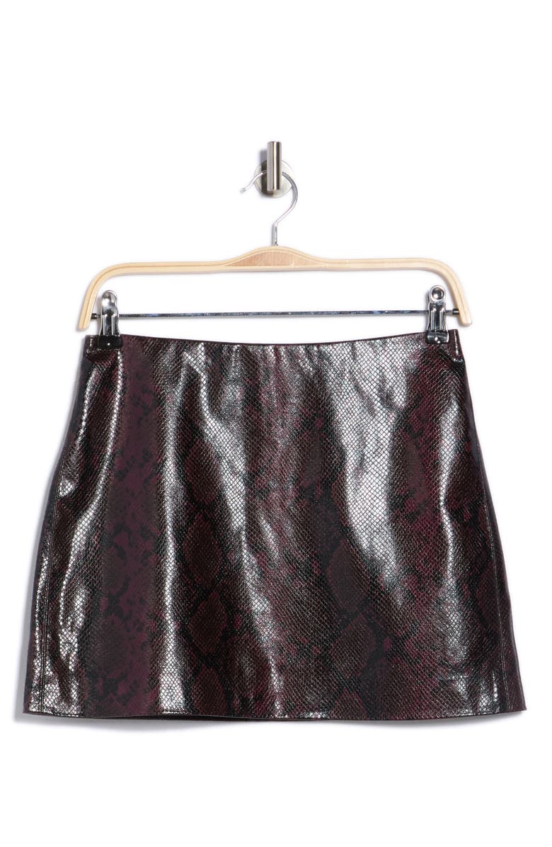 JASON WU Snakeskin Print Faux Leather Miniskirt, Alternate, color, Black Python Print