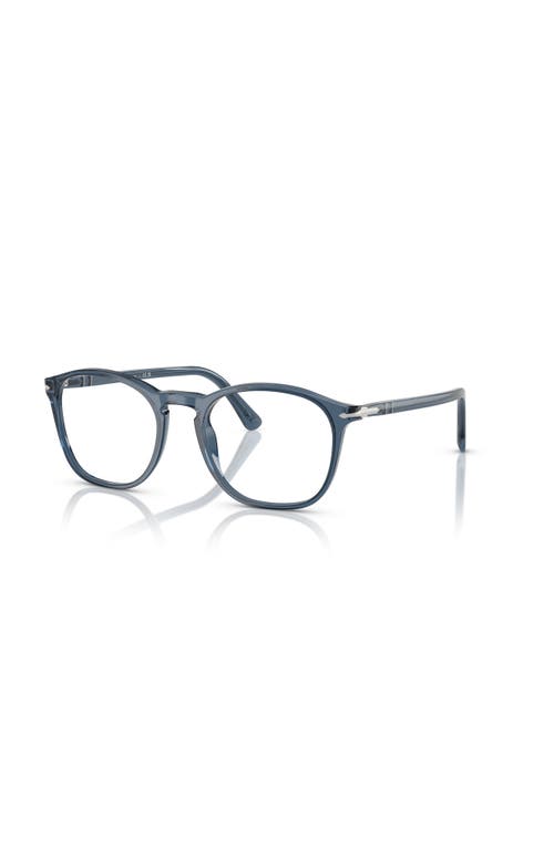 Persol 52mm Square Optical Glasses In Blue