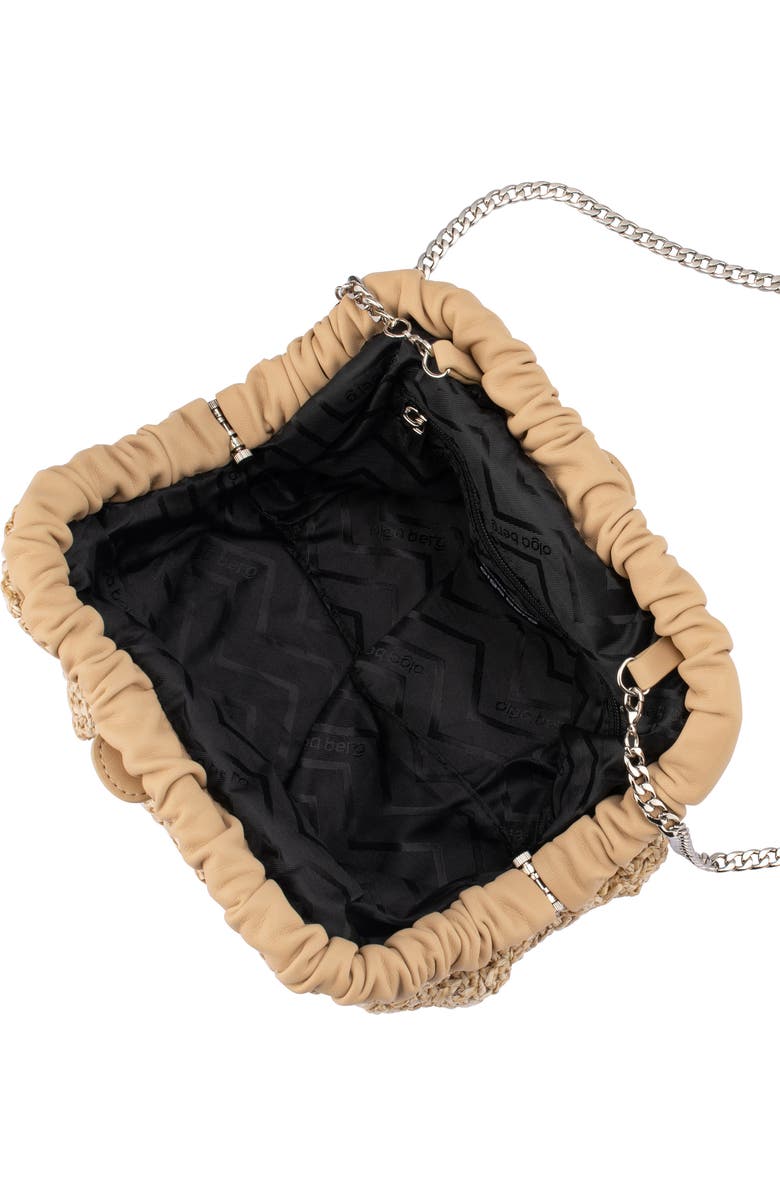 Olga Berg Amalia Petite Gathered Clutch, Alternate, color, Natural